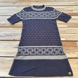 Gentle fawn winter fair isle sweater dress fuzzy soft winter snow cabin warm szM